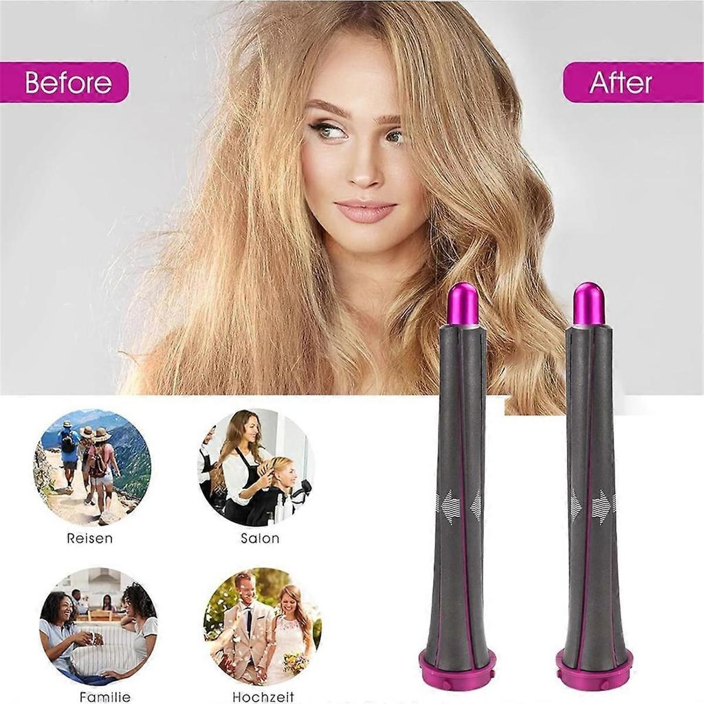 1 Pair 20mm Long Hair Curling Barrels for Dyson Airwrap Styler, with 2 Adapter Rings, Compatible with Dyson