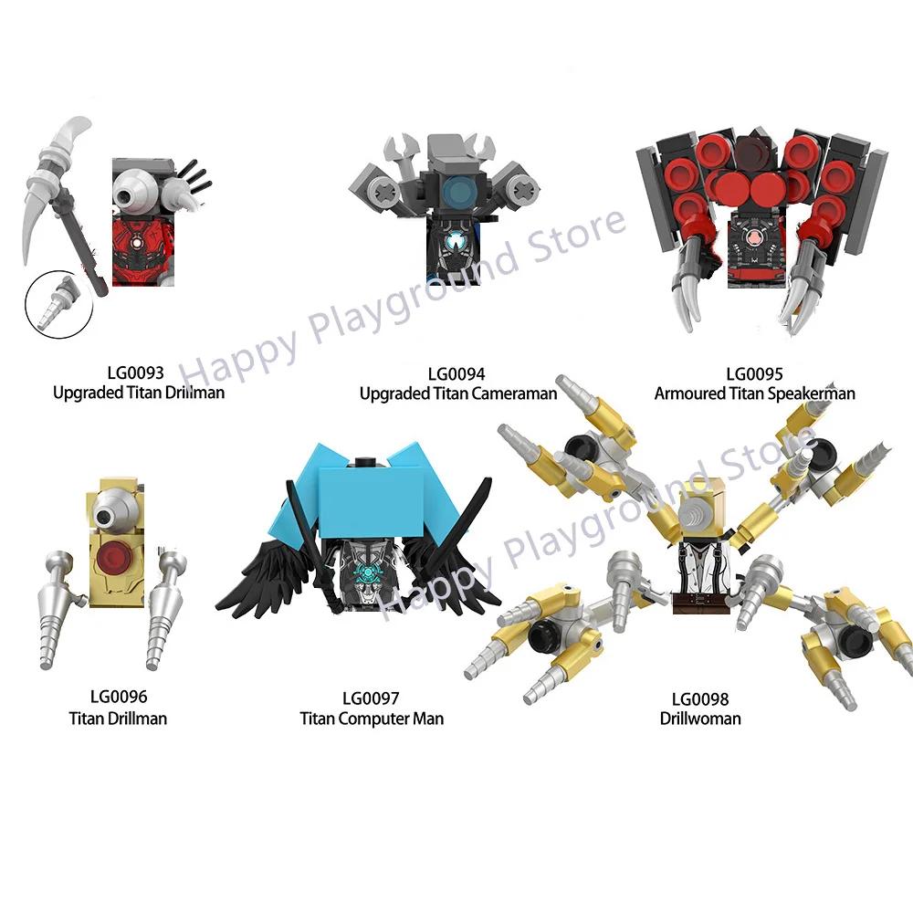 New Skibidi Toilet Man Anime Cartoon Bricks Dolls Figure Cameraman Speakerman TV Man Action Bricks Toy Figures Building Blocks