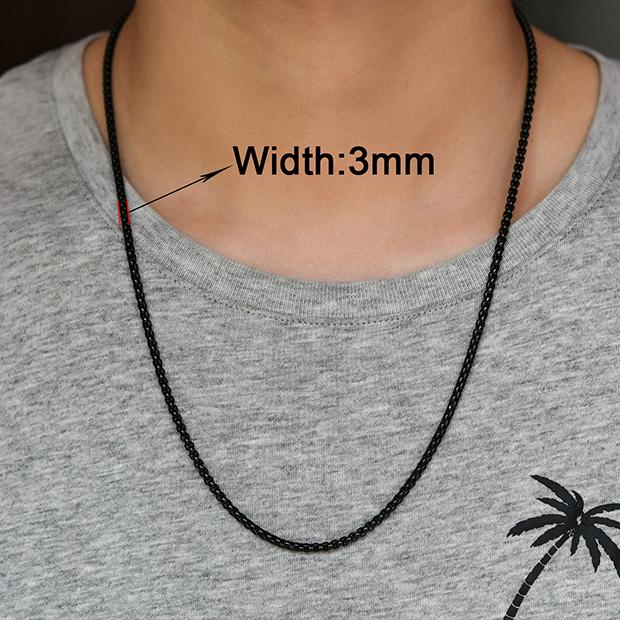 2/3/4/5mm Men's Box Chain Stainless Steel Necklace Choker for Women Copper/Gold/Black/Rose Gold Color 14 - 40 Inch Metal Jewelry