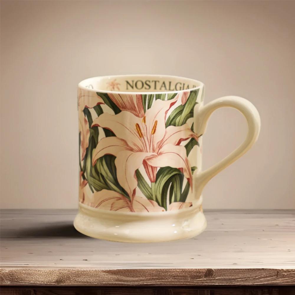 Retro Ceramic 380ml Coffee Mug Office Home Water Cup French Romantic Floral Milk Cup