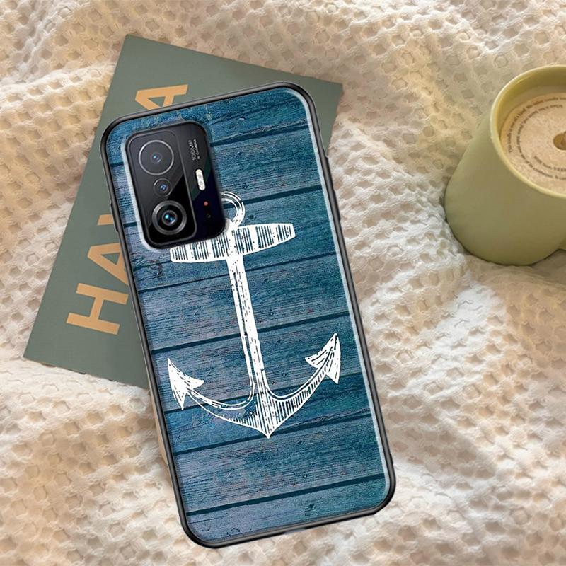 Stripes Anchor Boat Ship Cover For Xiaomi 12T 11T Pro 12 13 Lite Case For POCO X5 X3 Pro X4 F4 GT F3 M5s F5 Pro Coque