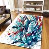 Splashed Ink Animal Pattern Square Carpet,Area Rug,Carpet Rug for Living Room Bedroom Sofa Playroom Decor,Non-slip Floor Mat,Holiday Birthday Gifts