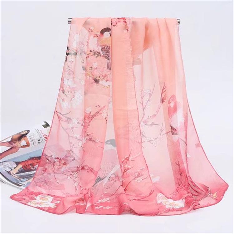 Magpie Spring Chiffon Scarf: Lightweight Ladies' Shawl, Perfect for Spring/Summer Sunscreen Wear