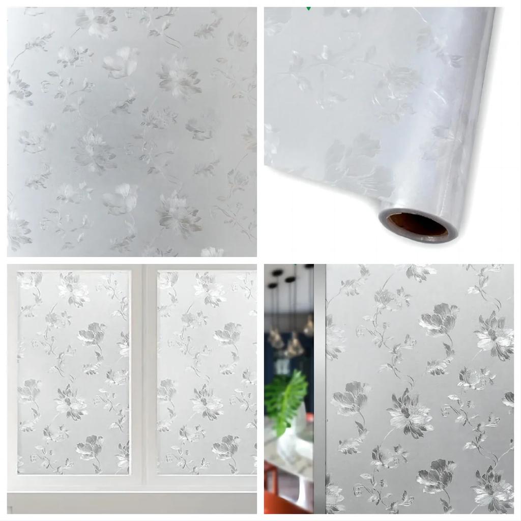 Window Privacy Film Static Cling Non-Adhesive Window Film Frosted Glass Bathroom Door Decoration Privacy Covering