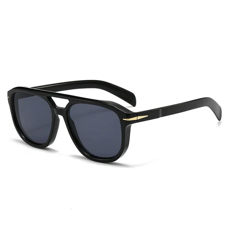 New Retro Double Bridge Square Sunglasses For Women Men Fashion Luxury Design Rivets Sun Glasses Trending Shades UV400 Eyeglasse