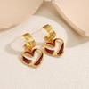 Atoztide Nouvelle Boucle d'Oreille Cœur Imprimé Léopard Vintage pour Femmes Acier Inoxydable Boucles d'Oreilles Statement Pierre Brillante Cadeau de Bijoux de Noël