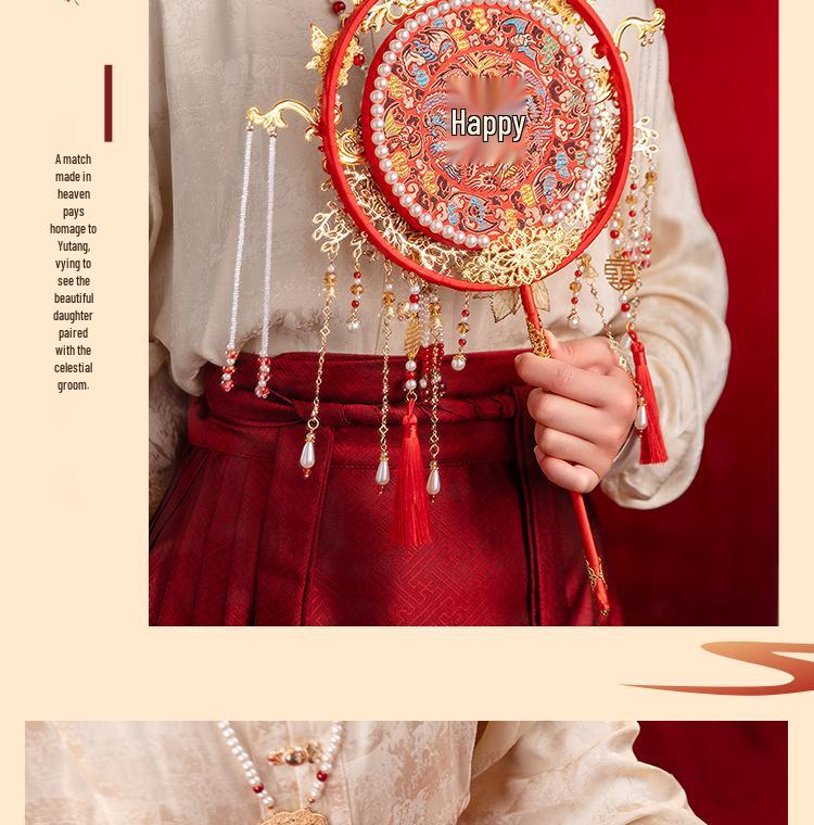 Ming Style Chinese Wedding Fan DIY Kit: Handmade Bride's Accessory