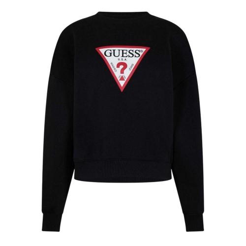 Guess Damen Icon Pullover mit Rundhalsausschnitt, lockere Passform