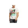 Adidas T Shirts Men's White Crew Neck Moderate Straight Fit HE2309