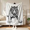 Pc Roaring Bengal Tiger Blanket Soft Flannel QuickDry Durable Vibrant Black White Design Perfect for Bed Sofa Camping