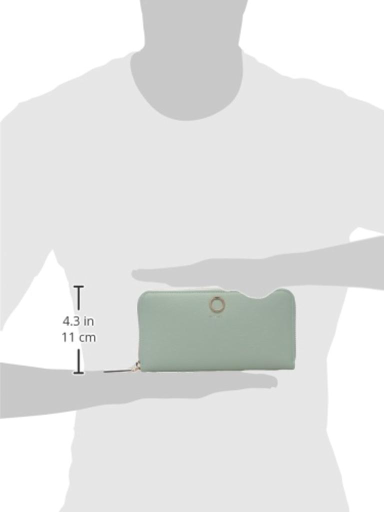 JILL STUART Women's Eternal Round Zip Long Wallet, Matte Cowhide Leather with Ring Motif and Original Charm (JSLW0DT1)