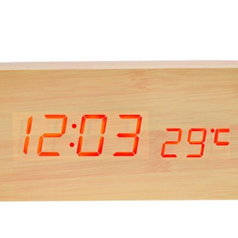 Antique Wooden Clock Electronic Clock Student Bedside Alarm Clock Smart Digital Clock