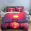 "Flamingo Sunset Decorative Set" Soft Skin-Friendly Bedding Set Includes 1 Duvet Cover And 2 Pillowcase Gift