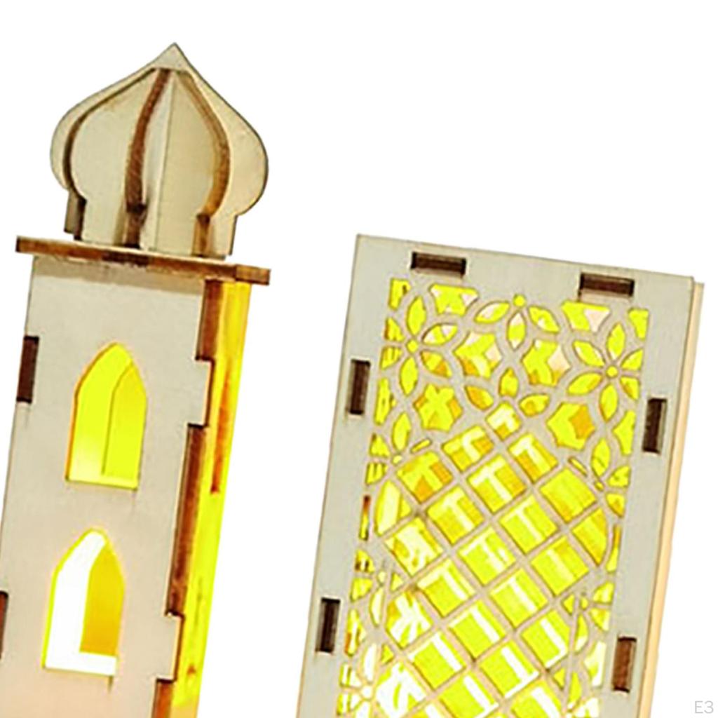 Mubarak Ornament, Tabletop Decor Accessories LED 3D Party Eid Decor, for Gift