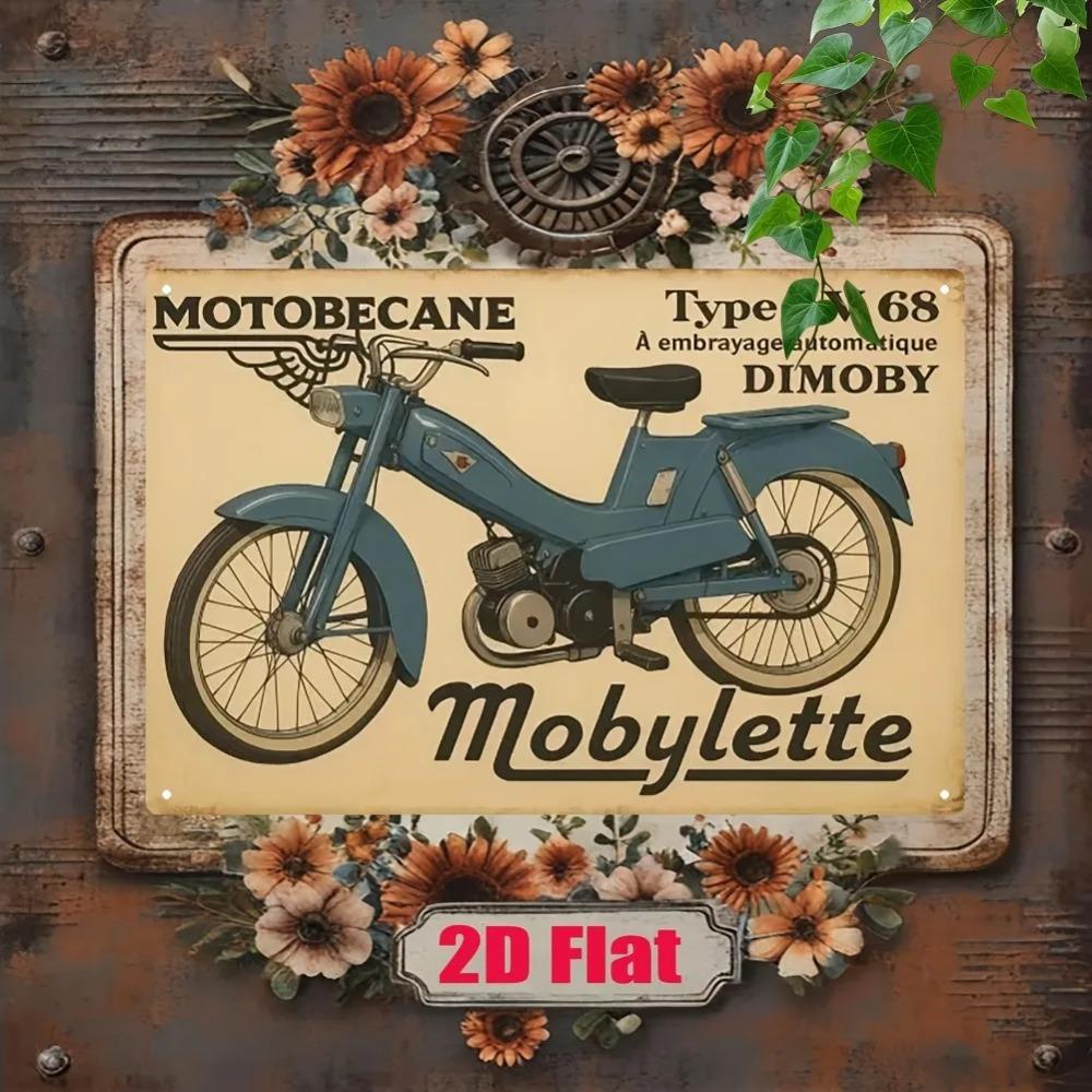 Metal Vintage Mobylette Motorcycle Tin Sign Wall Decor Retro Metal Plaque 20x30cm