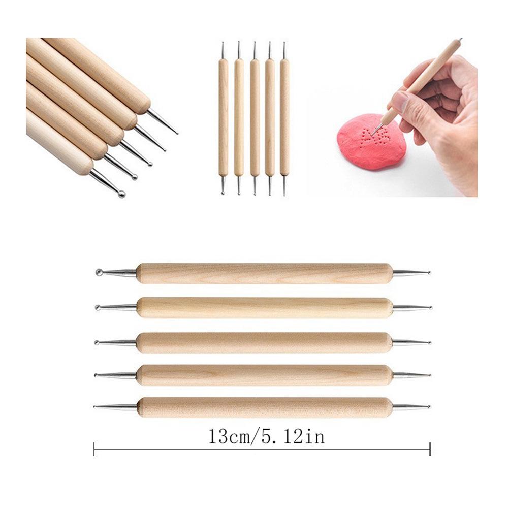 42-Piece Pottery Tool Set: Clay, Stone, Carving Knives, Cutting Tools, Scrapers, DIY Silicone Dotting Pens