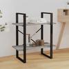 VidaXL 2-Tier Bookcase Sonoma Grey 60x30x70cm Engineered Wood 821307