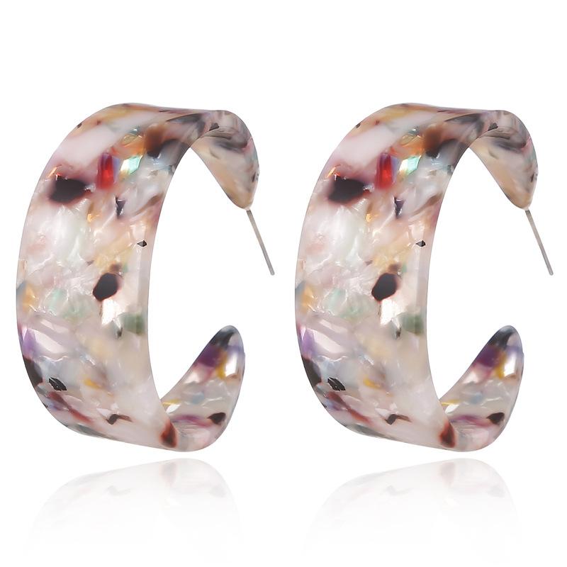 

Хит продаж новые персонализированные акриловые подвески преувеличенные большие серьги в форме буквы С разноцветный