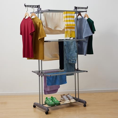 Basic Folding Clothes Drying Rack, Indoor Clothes Dryer, Silver