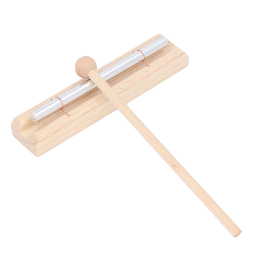 Meditationsglocke, Aluminium und Buchenholz, Energieglocke, Handglocke mit Schlägel für den Unterricht