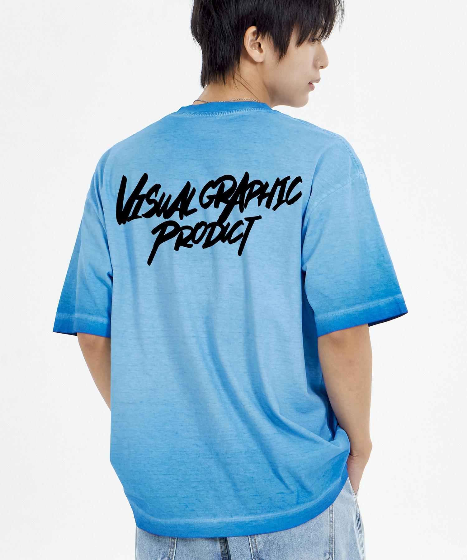 Biel Fade Pigment Graphite Logo Short Sleeve Tee Blue M