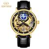 KINYUED Tourbillon Movement Men Watches Mechanical Automatic Wrist Watch Glass Waterproof Watch Stainless Steel China Round 14mm