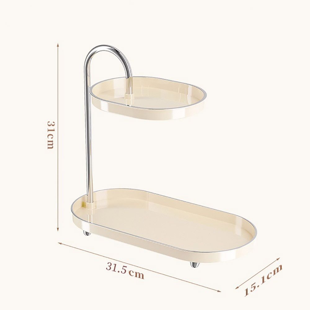 Stylish Modern Tabletop Rack Removable Double Layer Storage Rack Space-Saving Makeup Display Makeup Display Stand Bathroom
