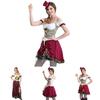 Oktoberfest Bayerisches Dirndl Bierkellnerin Cosplay Kostüm mit Puffärmeln