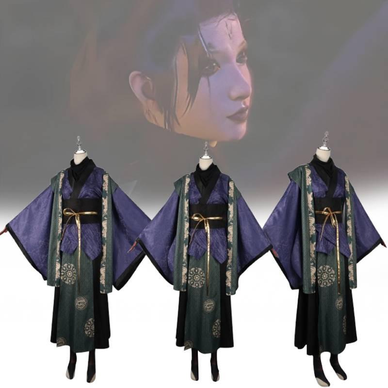 Elegant Black Myth Wukong Cosplay Outfit Featuring Retro Design In Purple Shade
