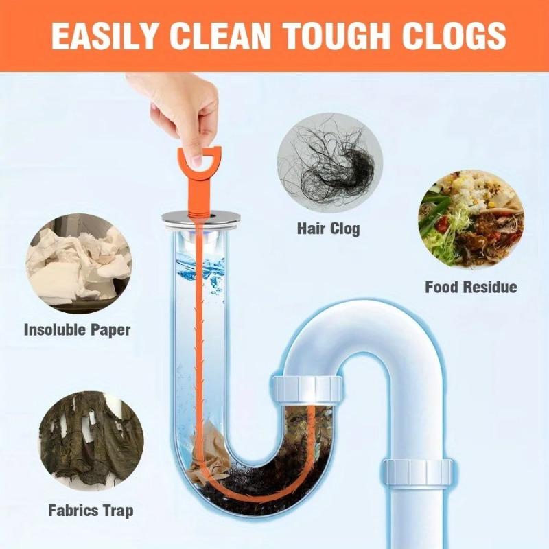 100PCS Kitchen Sink Bath Hair Cleaner Hook Brush Long Hair Plug Hole Hair Collector Catcher Strainer Bathroom Drain Sewer Dredge Device