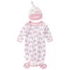 Newborn Sleeping Bag with Hat 100% Cotton Baby Swaddle Pajamas for Boys Girls Solid Color Printed Infant Swaddle Towel 0-12M
