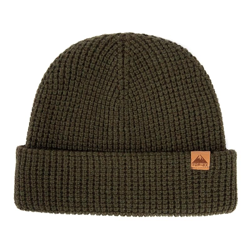

[TOP-EX] oversize XL/XXL winter short fisherman beanie merino wool blend knit skull cap for big head warm hat men s ladies Compatible with cold