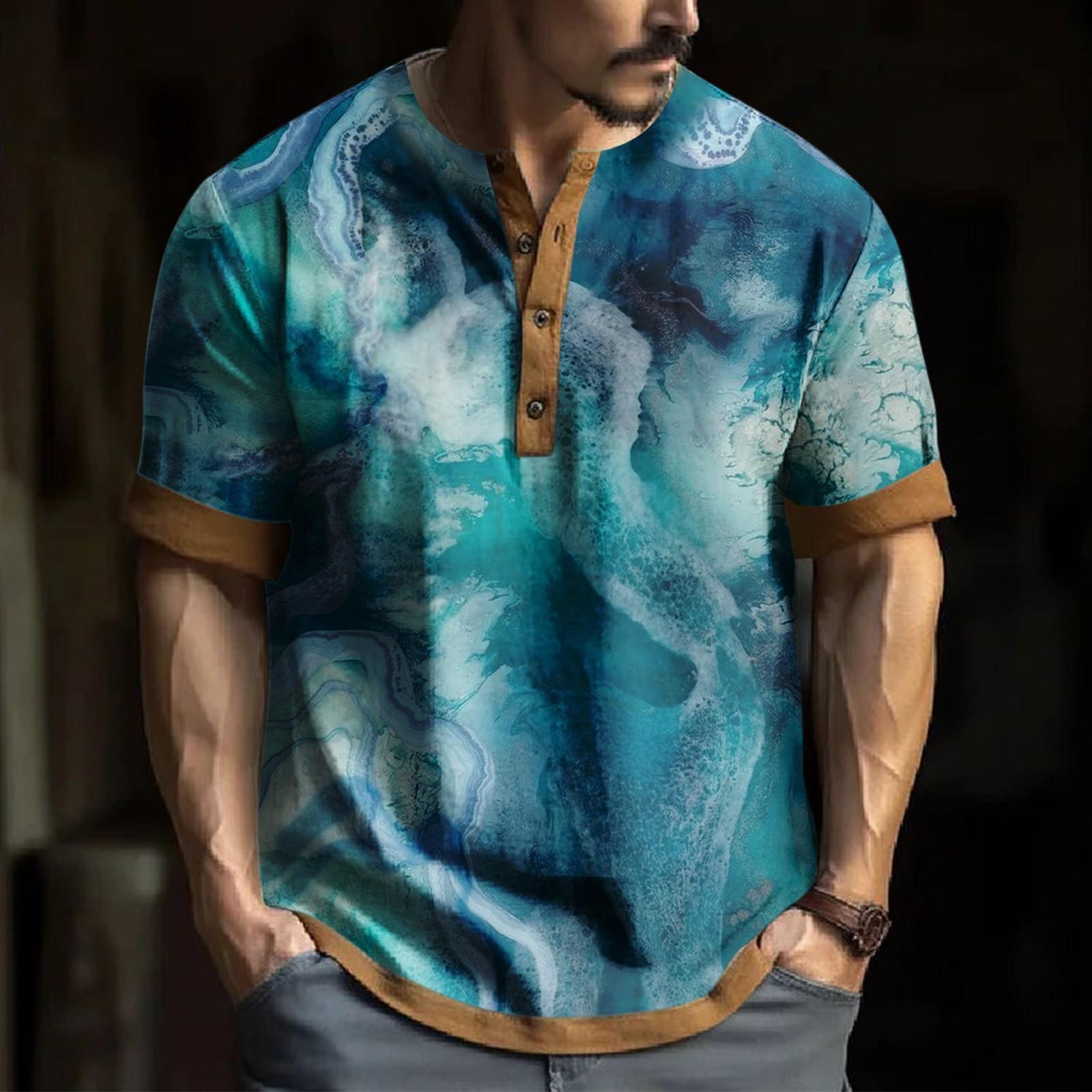 

Men s Short Sleeve Graphic And Embroidered Fashion T-Shirt Spring And Summer Short Sleeve Printed XXXXXL циан