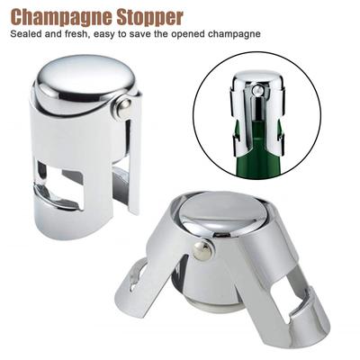 Portable Steel Champagne Bottle Stopper Shiny Wine Bottle Stopper Sealer, Leak-proof Bubble Sealing Tools Wine Beer Cork Plug