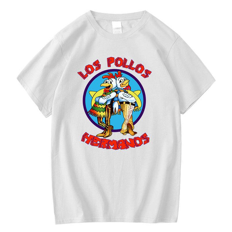 Summer Mens Short Sleeved High Quality 100 Cotton Breaking Bad LOS POLLOS Chicken Brothers Printed Casual For Men Tshirt Male