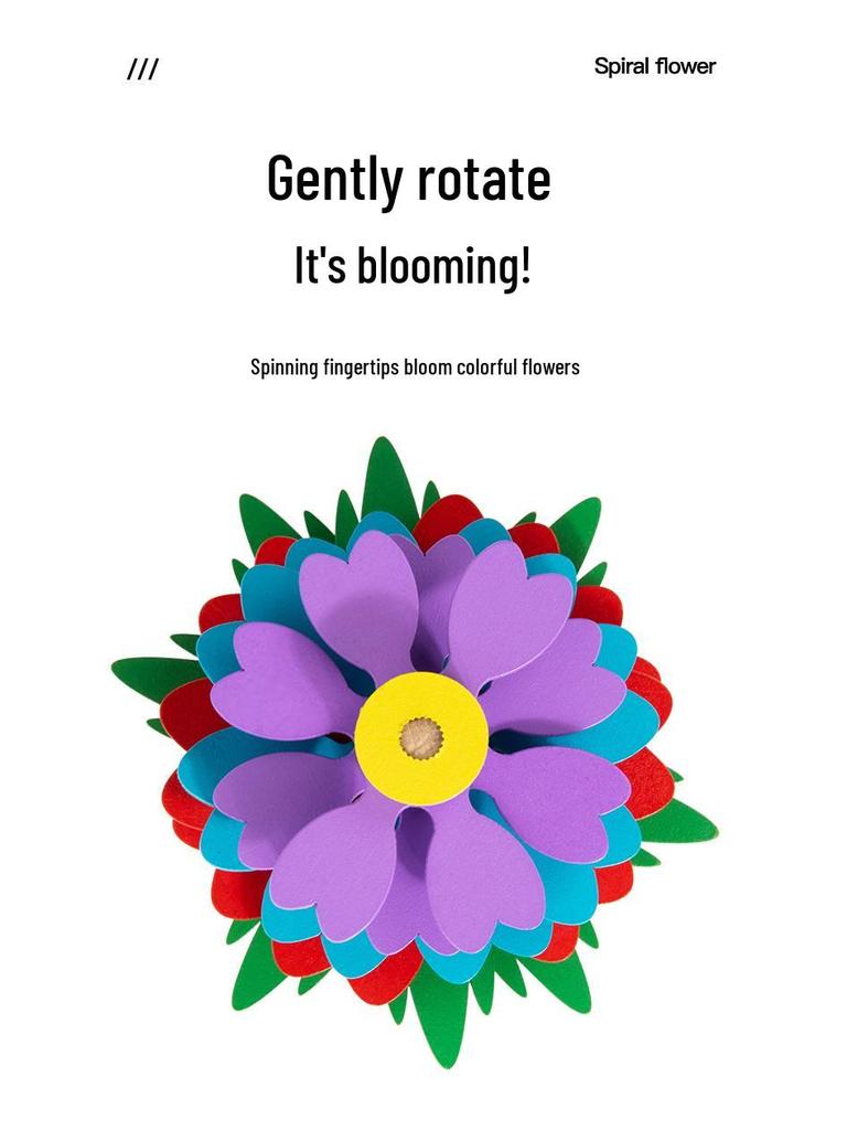 Creative Wooden Rotating Flower Decompression Toy
