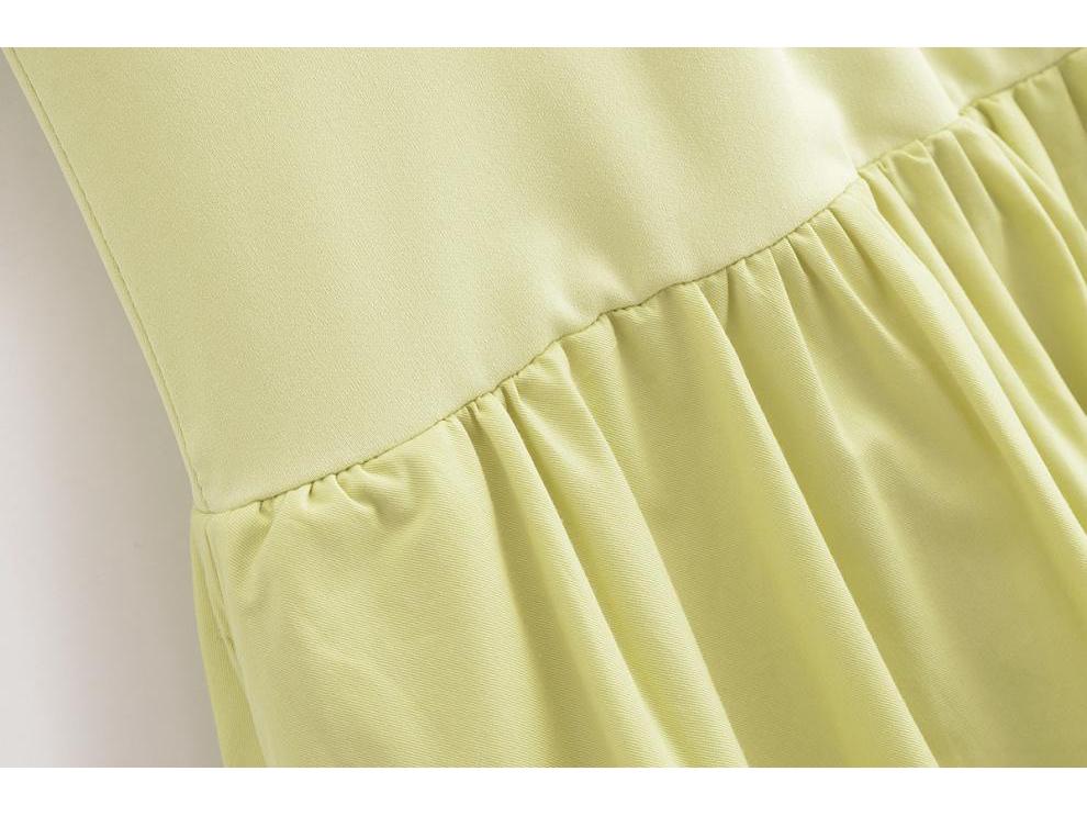 Spring V-Neck Sleeveless Balloon Hem Dress - European & American Hot Girl Style