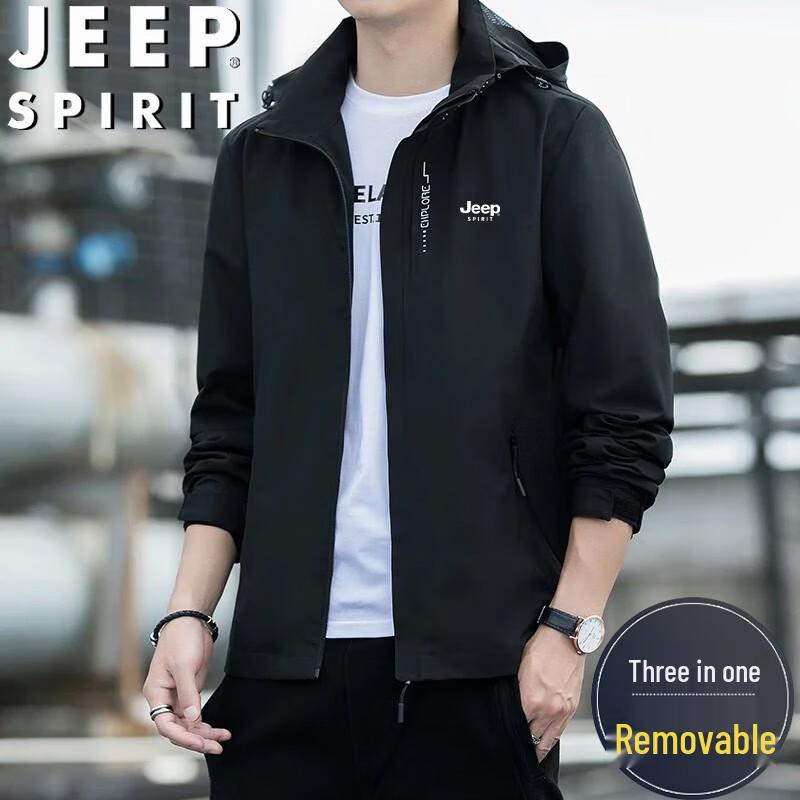 Męska kurtka wiatrówka z kapturem JEEP SPIRIT