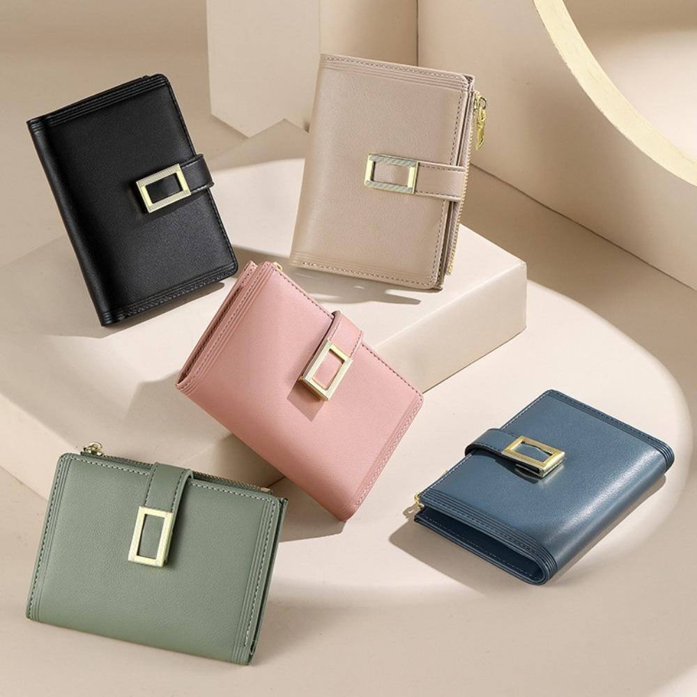 

Causal Folding Coin Wallet Square Card Bag Fashion Bifold Wallet Students темно-синий