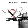 NEW-Universal Angle Adjustable Motorcycle Mirror With 7/8Inch Handlebar Mount And 8/10Mm Screws For Bike Scooter Moped Parts