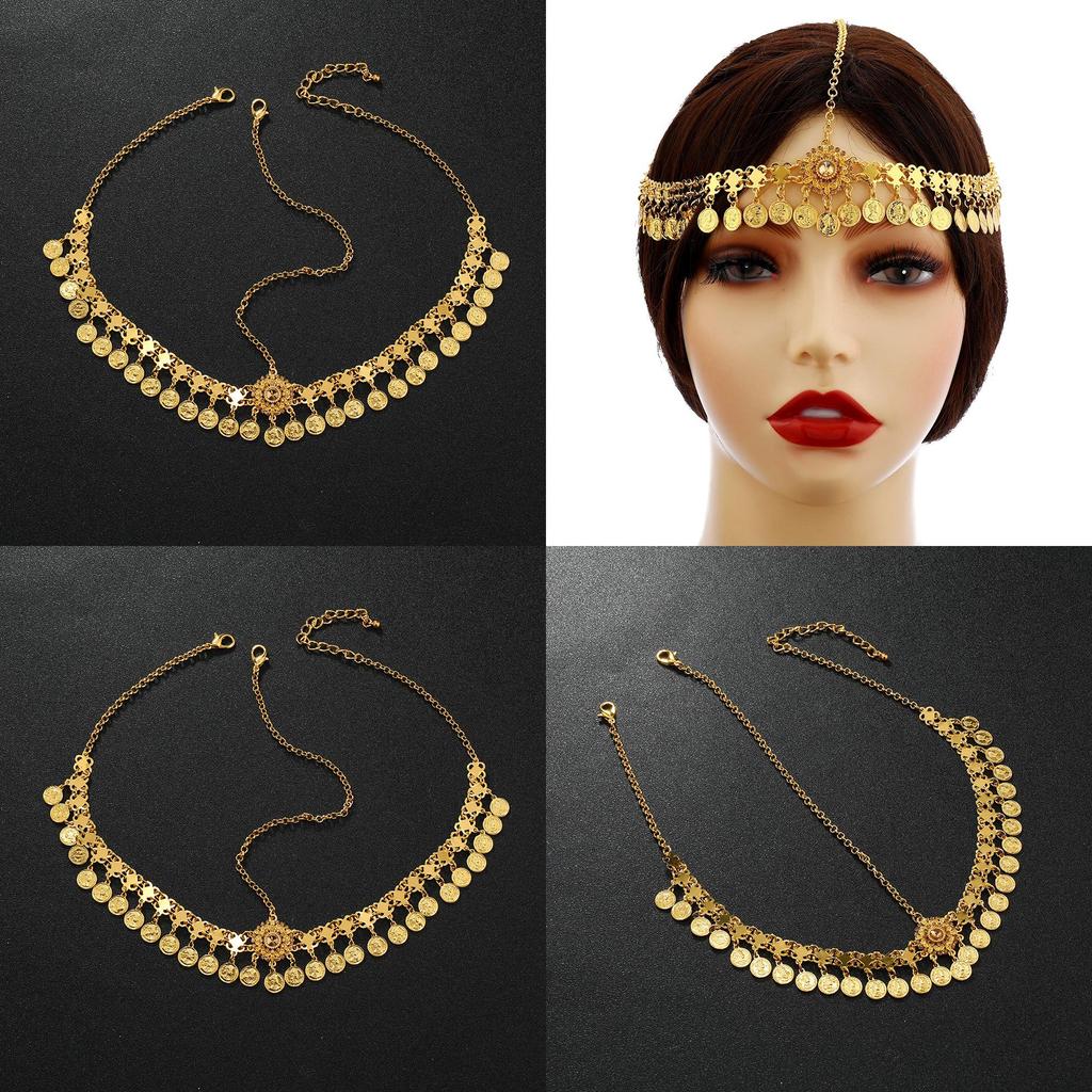 Headwear Boho Alloy With Water Drop Shape And Coin Tassels For Wear Festival