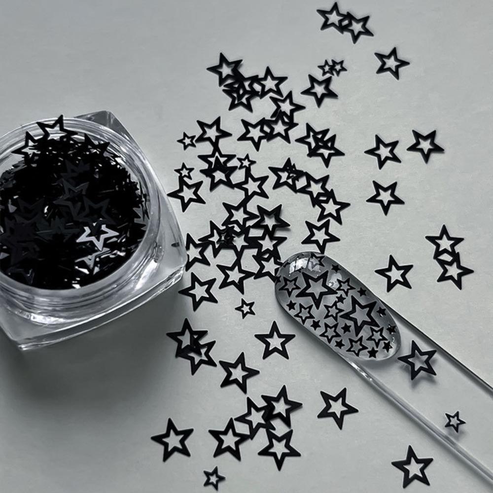 Hollow Out Five-pointed Star Glitter Nail Charms Colorful Minimalist Sequins Nail Decorations DIY Glitter Nail Accessories