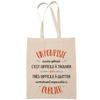 Tote Bag - PLANETEE - Tote Bag / Sac Cabas - Fairtrade Cotton - Beige Printed « A Firefighter Also Great » - Printed In France