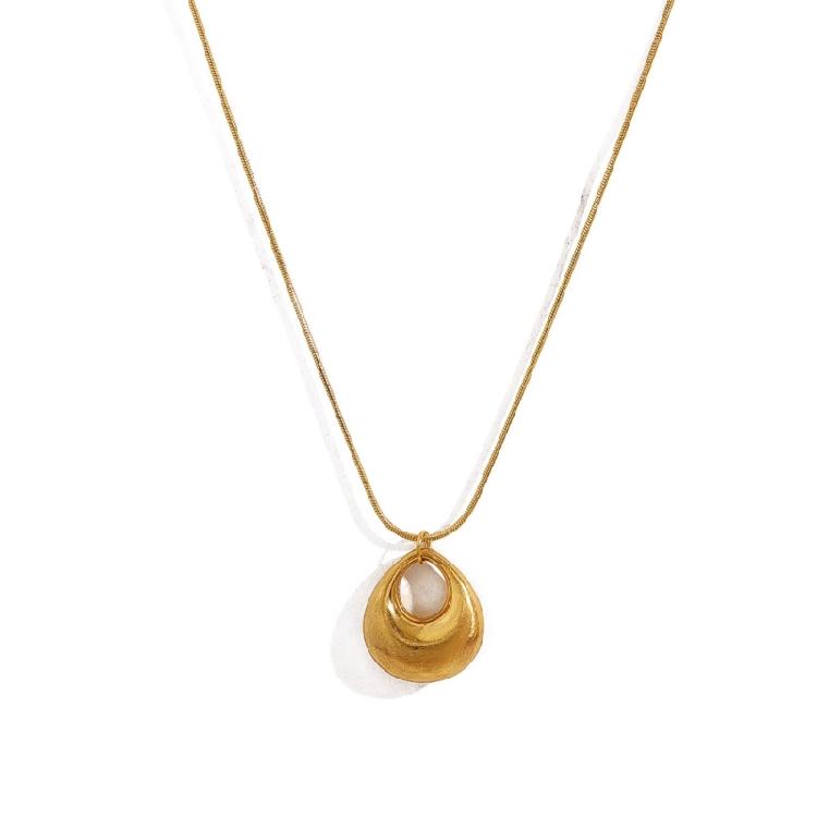 

Delicate Hollow Teardrop Pendant Necklace Fashionable Statement Neckchain Trendy Women s Accessories for Party Wear 1