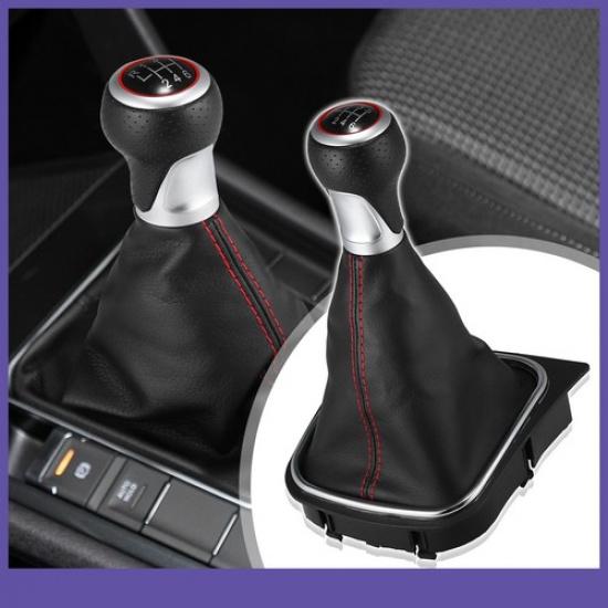 6 Speed Gear Shift Knob Handle Shifter Gaiter Boot Cover for VW Golf 5 6 Plus