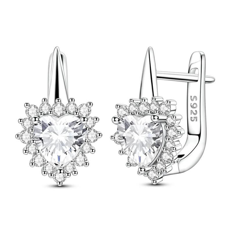 Original 925 Sterling Silver Circle Shaped Style Earring Women Hoop Earrings High Quality Shine Zircon for Women Jewelry Gift