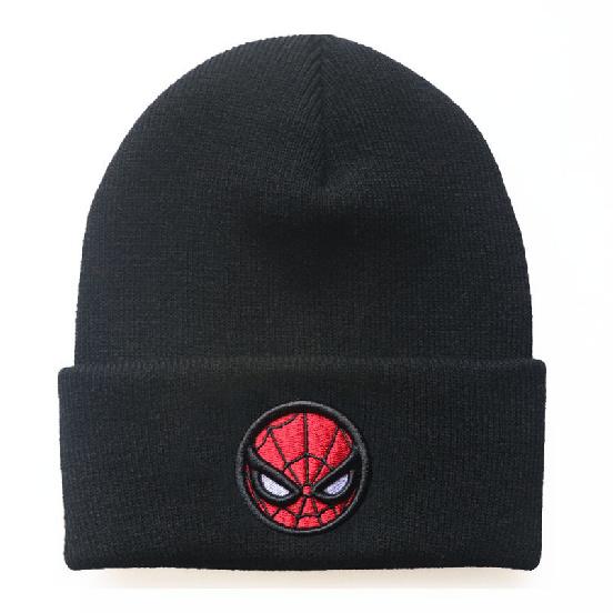 Student Cartoon Animation Spider-Man spider Thanos, Captain America, Superman embroidered knitted hat, warm cold weather hat