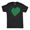 Green Glitter Heart T-Shirt, St Patricks Day Shirt for Men