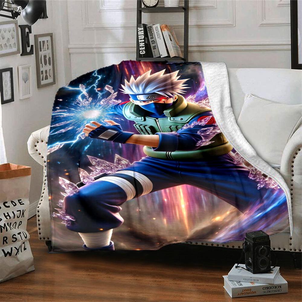 Naruto Blanket Comfortable Perfect for Office Chair Sofa Couch All-Season Use Playful Design Gifts For Family Or Friends