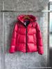 High-End Unisex Red Goose Down Hooded Jacket - Cold-Resistant, Thickened Puffer Coat, Trendy Black Label.